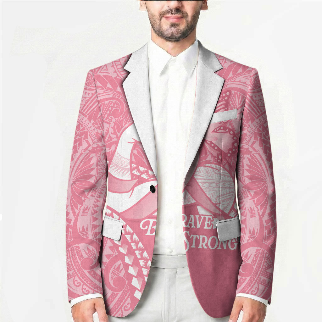 Personalised Polynesia Breast Cancer Awareness Blazer Brave Strong Butterfly Pink Ribbon