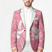 Personalised Polynesia Breast Cancer Awareness Blazer Brave Strong Butterfly Pink Ribbon