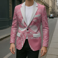 Personalised Polynesia Breast Cancer Awareness Blazer Brave Strong Butterfly Pink Ribbon