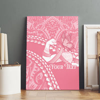 Personalised Polynesia Breast Cancer Awareness Canvas Wall Art Brave Strong Butterfly Pink Ribbon LT14 - Polynesian Pride