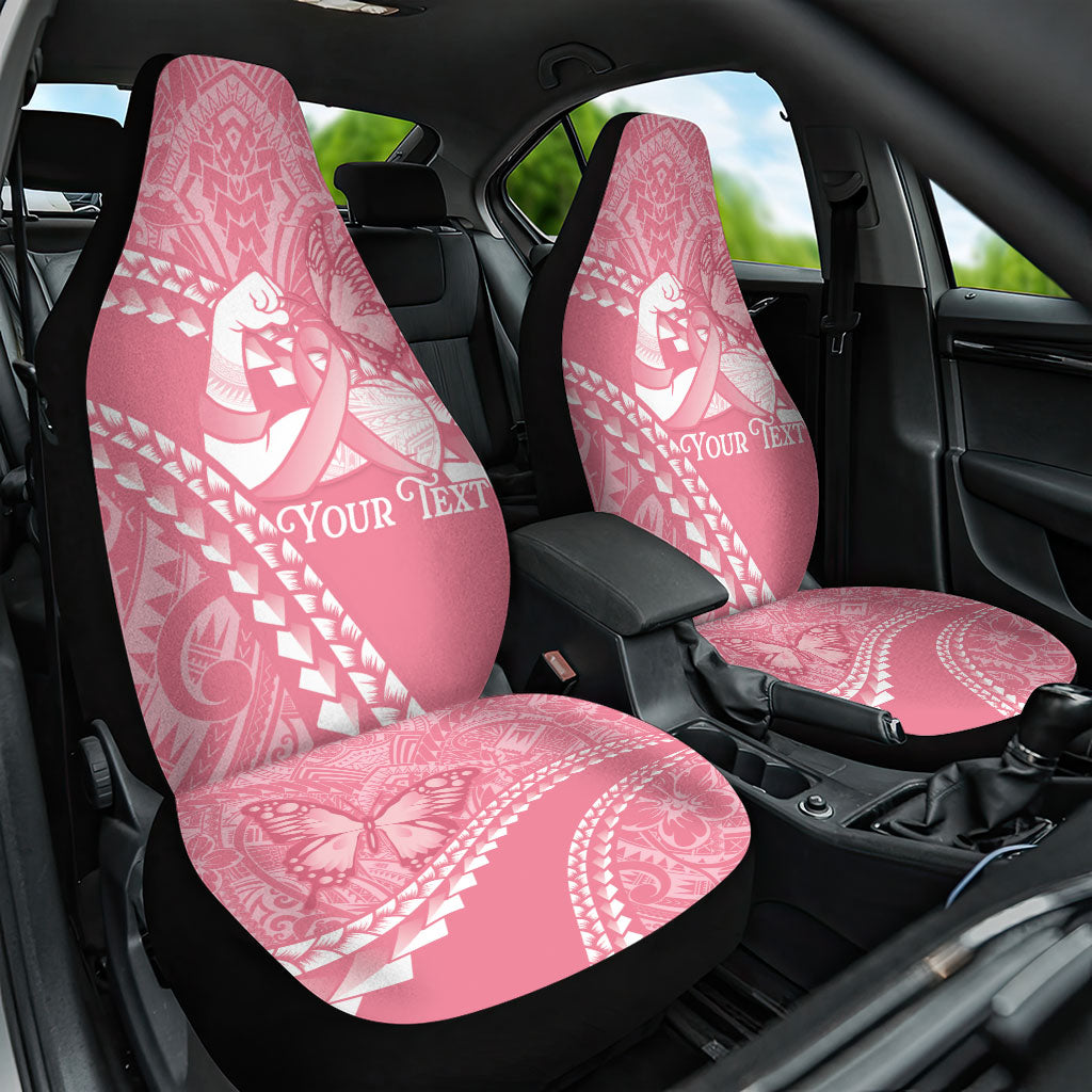 Personalised Polynesia Breast Cancer Awareness Car Seat Cover Brave Strong Butterfly Pink Ribbon LT14 One Size Pink - Polynesian Pride