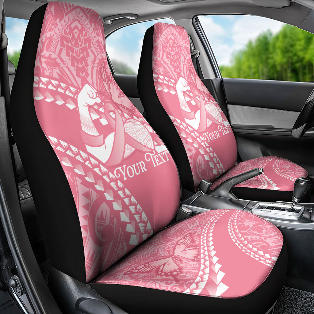 Personalised Polynesia Breast Cancer Awareness Car Seat Cover Brave Strong Butterfly Pink Ribbon LT14 - Polynesian Pride