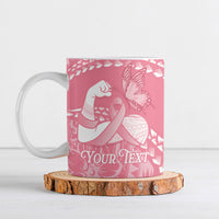 Personalised Polynesia Breast Cancer Awareness Ceramic Mug Brave Strong Butterfly Pink Ribbon