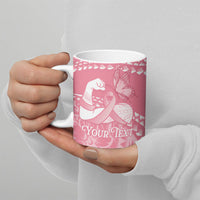 Personalised Polynesia Breast Cancer Awareness Ceramic Mug Brave Strong Butterfly Pink Ribbon