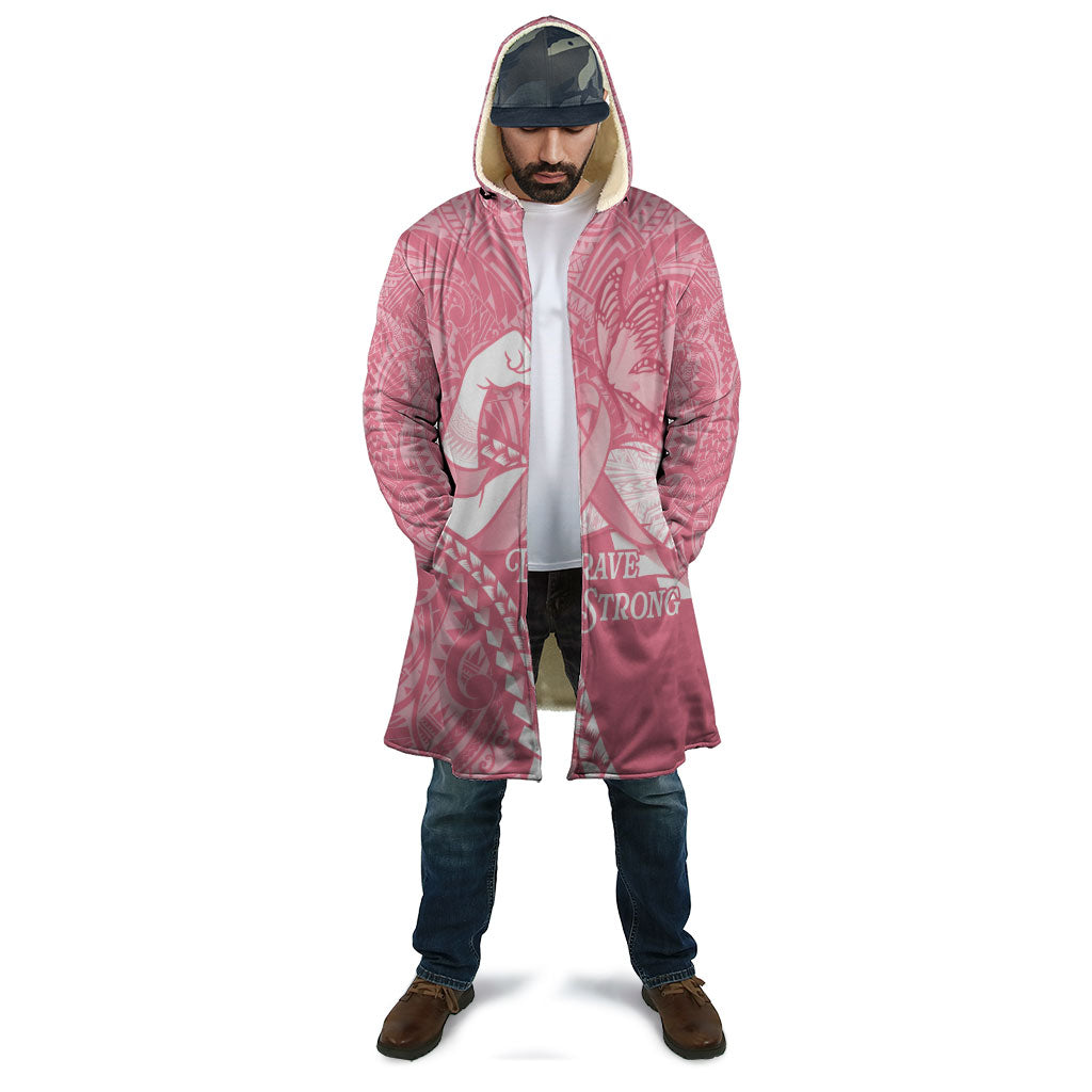 Personalised Polynesia Breast Cancer Awareness Cloak Brave Strong Butterfly Pink Ribbon