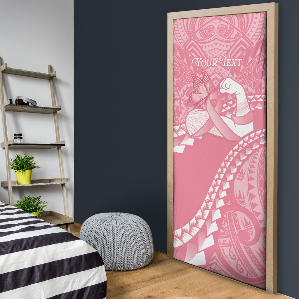 Personalised Polynesia Breast Cancer Awareness Door Cover Brave Strong Butterfly Pink Ribbon