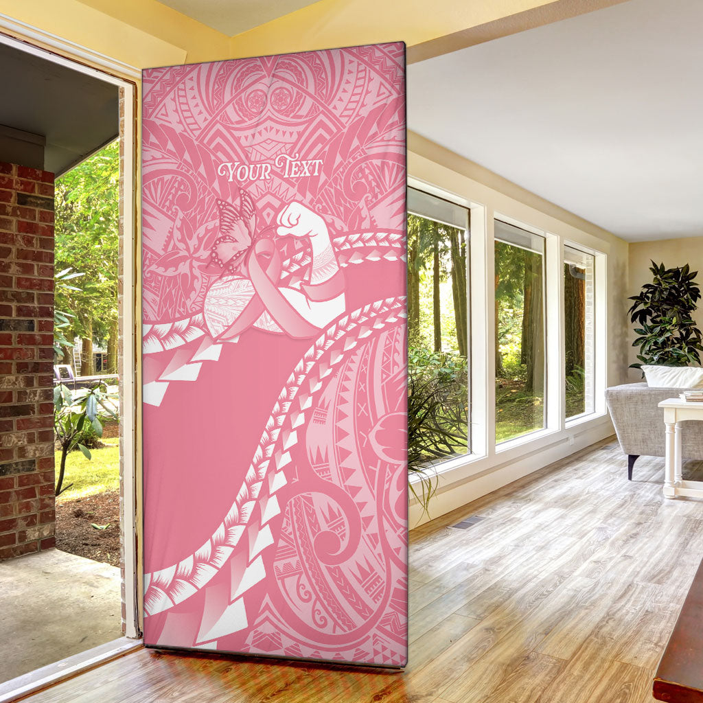 Personalised Polynesia Breast Cancer Awareness Door Cover Brave Strong Butterfly Pink Ribbon