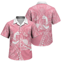 Personalised Polynesia Breast Cancer Awareness Family Matching Puletasi and Hawaiian Shirt Brave Strong Butterfly Pink Ribbon LT14 Son's Shirt Pink - Polynesian Pride