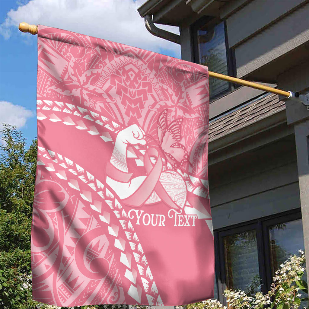 Personalised Polynesia Breast Cancer Awareness Garden Flag Brave Strong Butterfly Pink Ribbon LT14 - Polynesian Pride