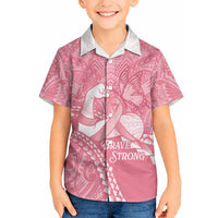 Personalised Polynesia Breast Cancer Awareness Hawaiian Shirt Brave Strong Butterfly Pink Ribbon LT14 - Polynesian Pride