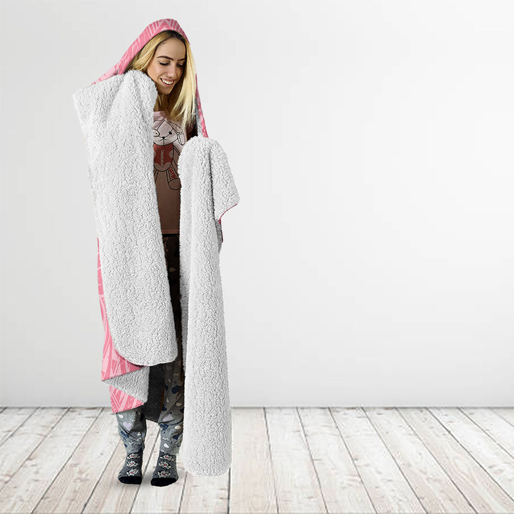 Personalised Polynesia Breast Cancer Awareness Hooded Blanket Brave Strong Butterfly Pink Ribbon LT14 - Polynesian Pride