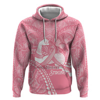 Personalised Polynesia Breast Cancer Awareness Hoodie Brave Strong Butterfly Pink Ribbon LT14 Pullover Hoodie Pink - Polynesian Pride