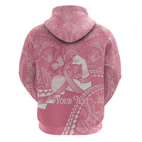 Personalised Polynesia Breast Cancer Awareness Hoodie Brave Strong Butterfly Pink Ribbon LT14 - Polynesian Pride