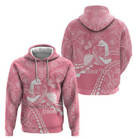 Personalised Polynesia Breast Cancer Awareness Hoodie Brave Strong Butterfly Pink Ribbon LT14 - Polynesian Pride