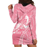Personalised Polynesia Breast Cancer Awareness Hoodie Dress Brave Strong Butterfly Pink Ribbon LT14 - Polynesian Pride