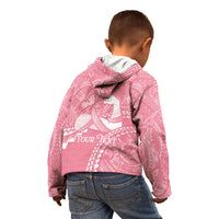 Personalised Polynesia Breast Cancer Awareness Kid Hoodie Brave Strong Butterfly Pink Ribbon LT14 - Polynesian Pride