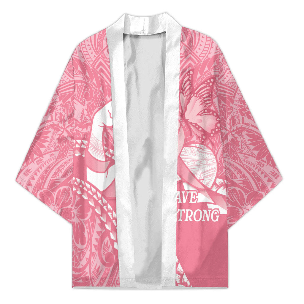 Personalised Polynesia Breast Cancer Awareness Kimono Brave Strong Butterfly Pink Ribbon