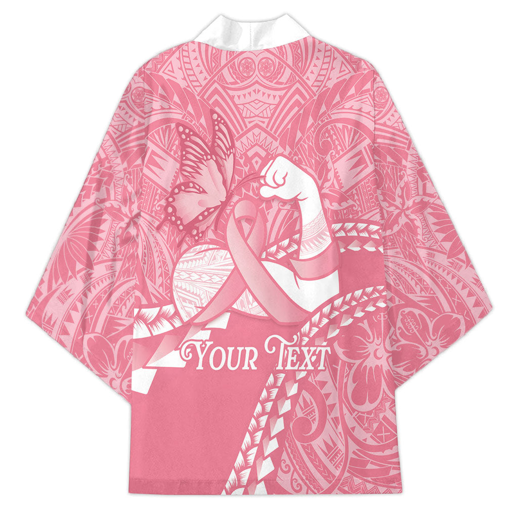 Personalised Polynesia Breast Cancer Awareness Kimono Brave Strong Butterfly Pink Ribbon