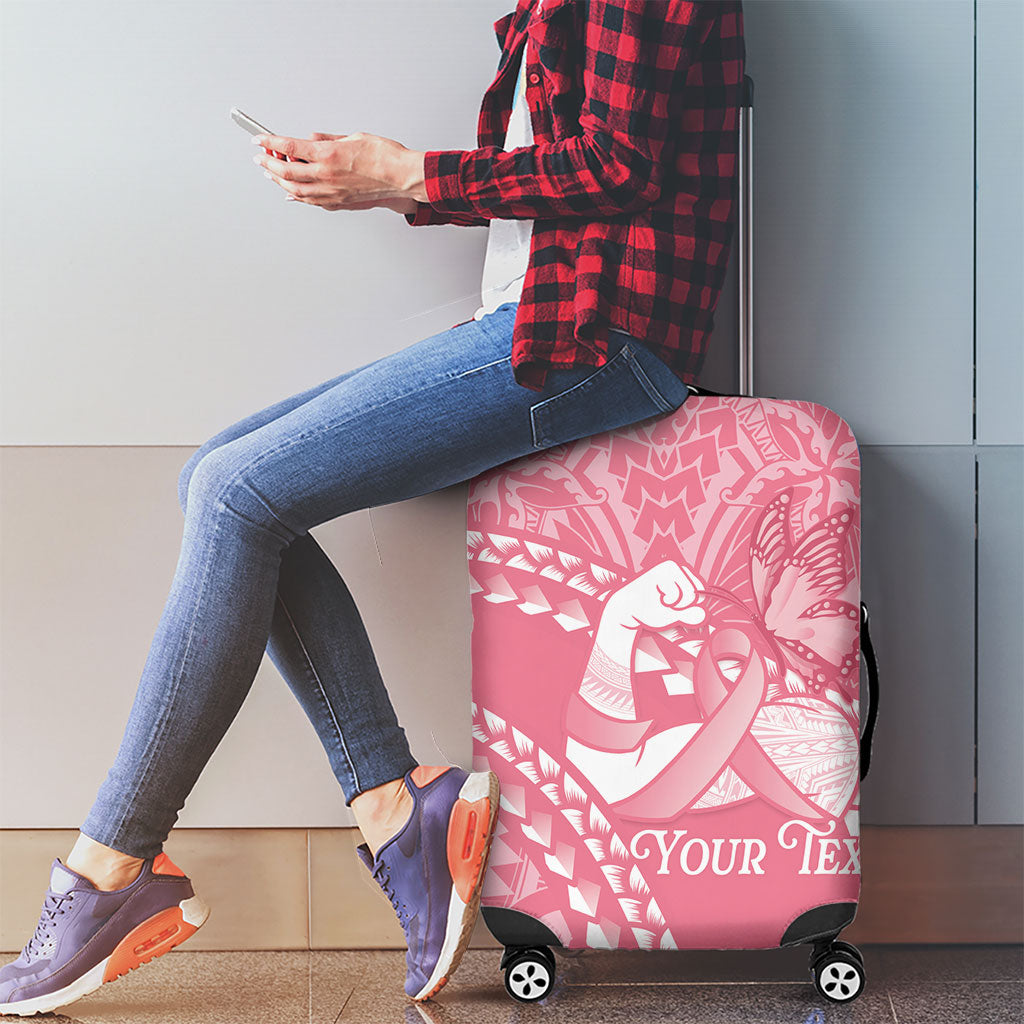 Personalised Polynesia Breast Cancer Awareness Luggage Cover Brave Strong Butterfly Pink Ribbon LT14 - Polynesian Pride
