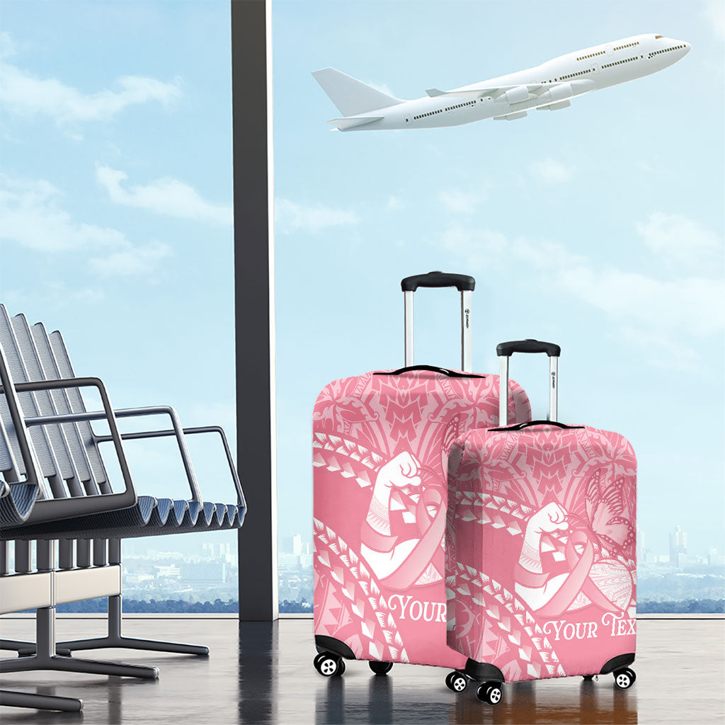 Personalised Polynesia Breast Cancer Awareness Luggage Cover Brave Strong Butterfly Pink Ribbon LT14 - Polynesian Pride