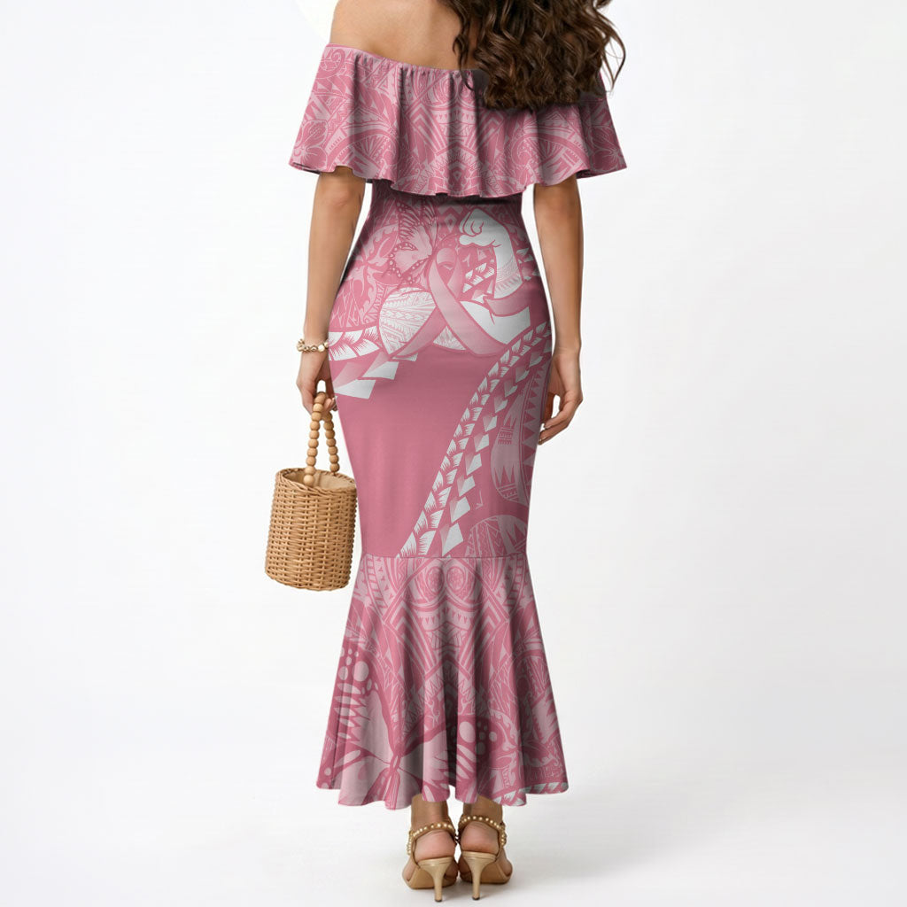 Personalised Polynesia Breast Cancer Awareness Mermaid Dress Brave Strong Butterfly Pink Ribbon LT14 - Polynesian Pride