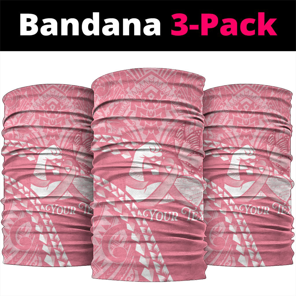 Personalised Polynesia Breast Cancer Awareness Neck Gaiter Brave Strong Butterfly Pink Ribbon