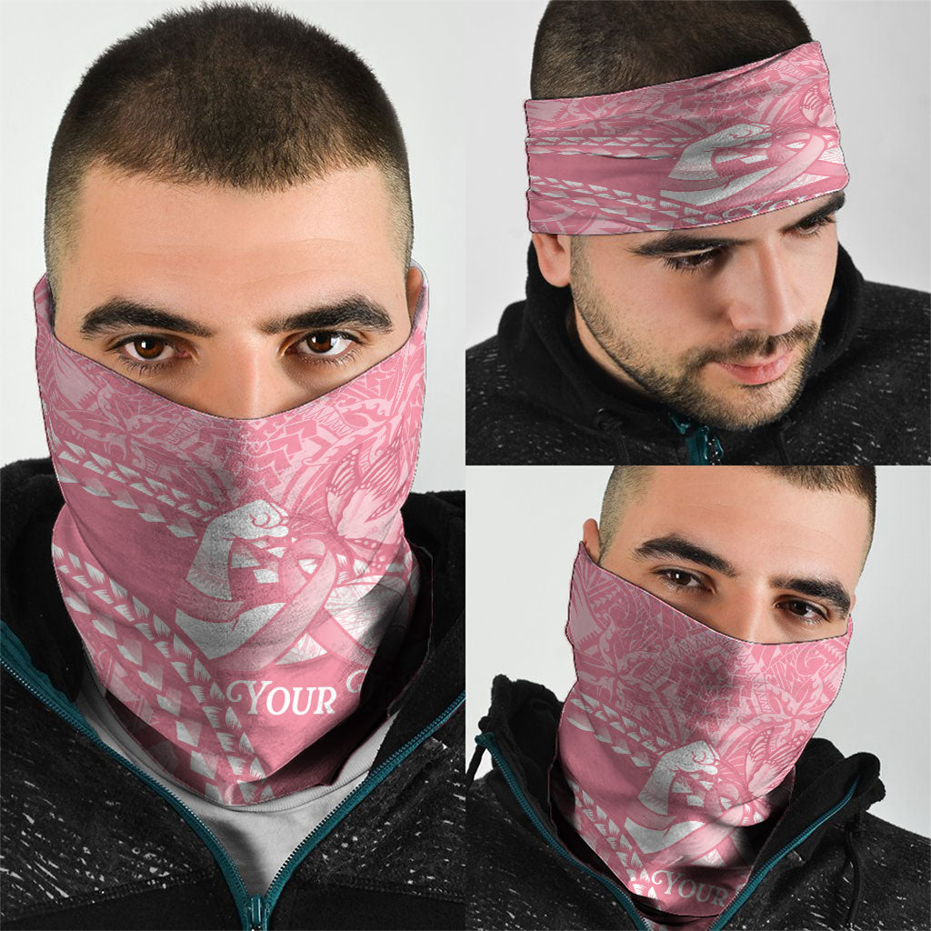 Personalised Polynesia Breast Cancer Awareness Neck Gaiter Brave Strong Butterfly Pink Ribbon