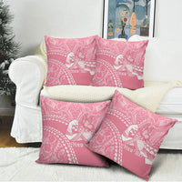 Personalised Polynesia Breast Cancer Awareness Pillow Cover Brave Strong Butterfly Pink Ribbon