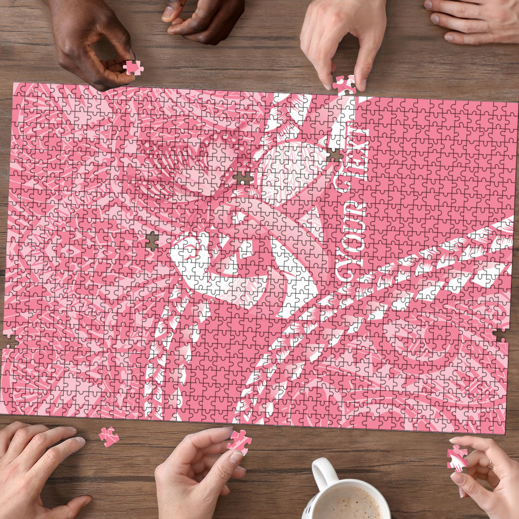 Personalised Polynesia Breast Cancer Awareness Puzzle Brave Strong Butterfly Pink Ribbon