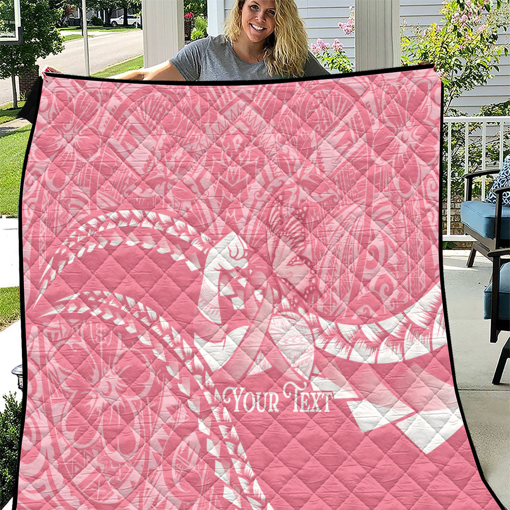 Personalised Polynesia Breast Cancer Awareness Quilt Brave Strong Butterfly Pink Ribbon LT14 Pink - Polynesian Pride