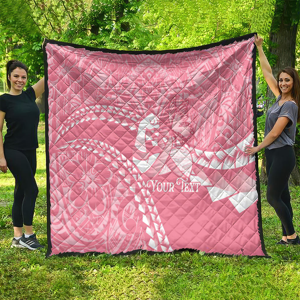 Personalised Polynesia Breast Cancer Awareness Quilt Brave Strong Butterfly Pink Ribbon LT14 - Polynesian Pride