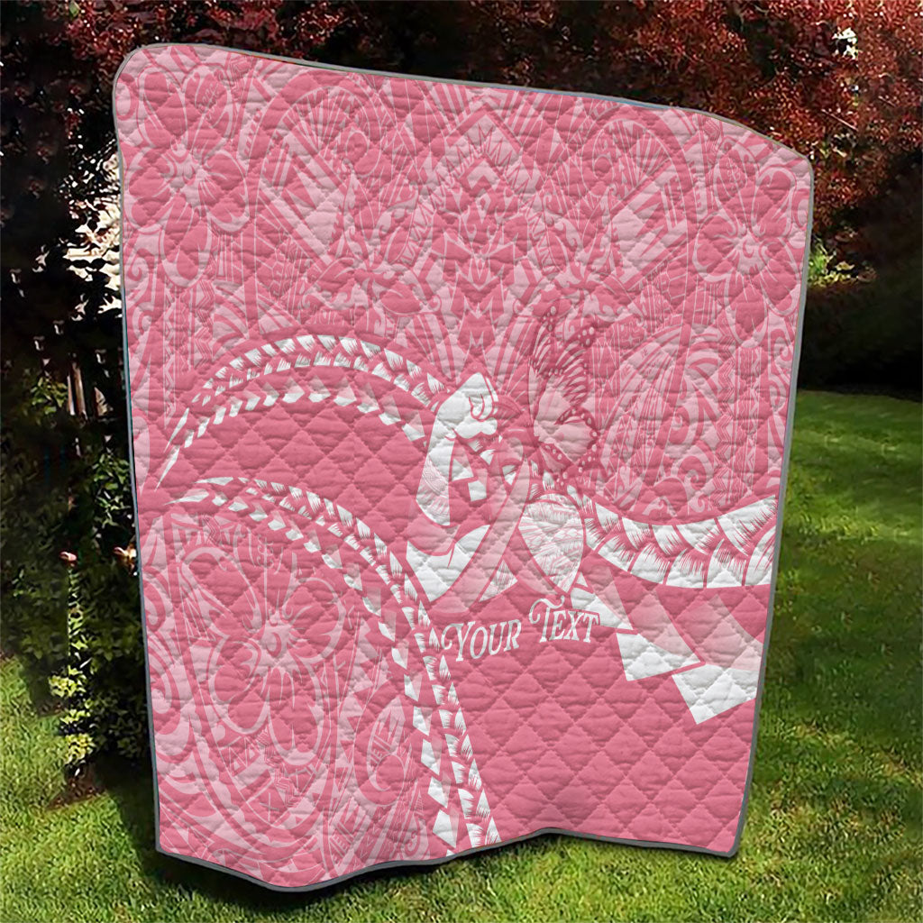 Personalised Polynesia Breast Cancer Awareness Quilt Brave Strong Butterfly Pink Ribbon LT14 - Polynesian Pride