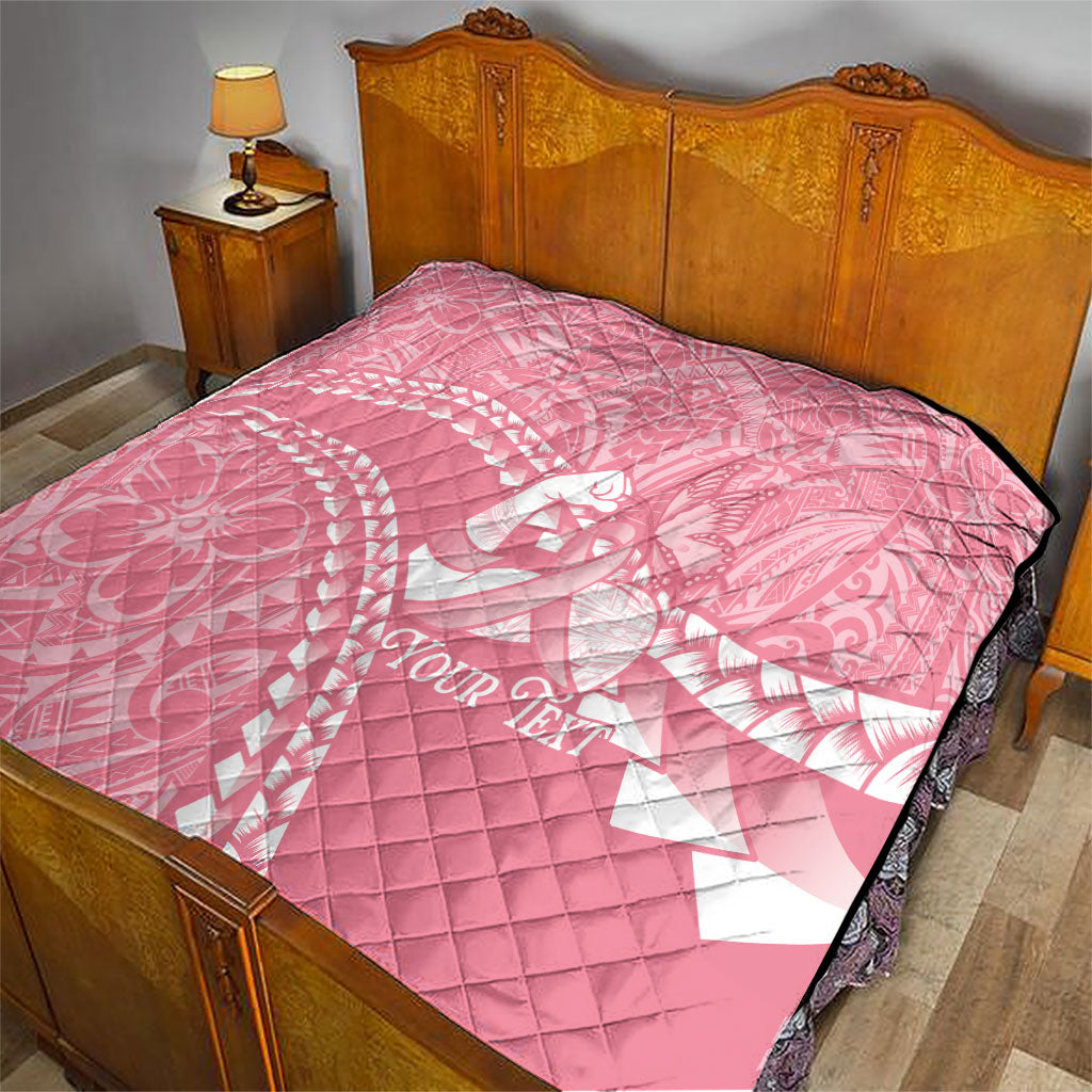 Personalised Polynesia Breast Cancer Awareness Quilt Brave Strong Butterfly Pink Ribbon LT14 - Polynesian Pride