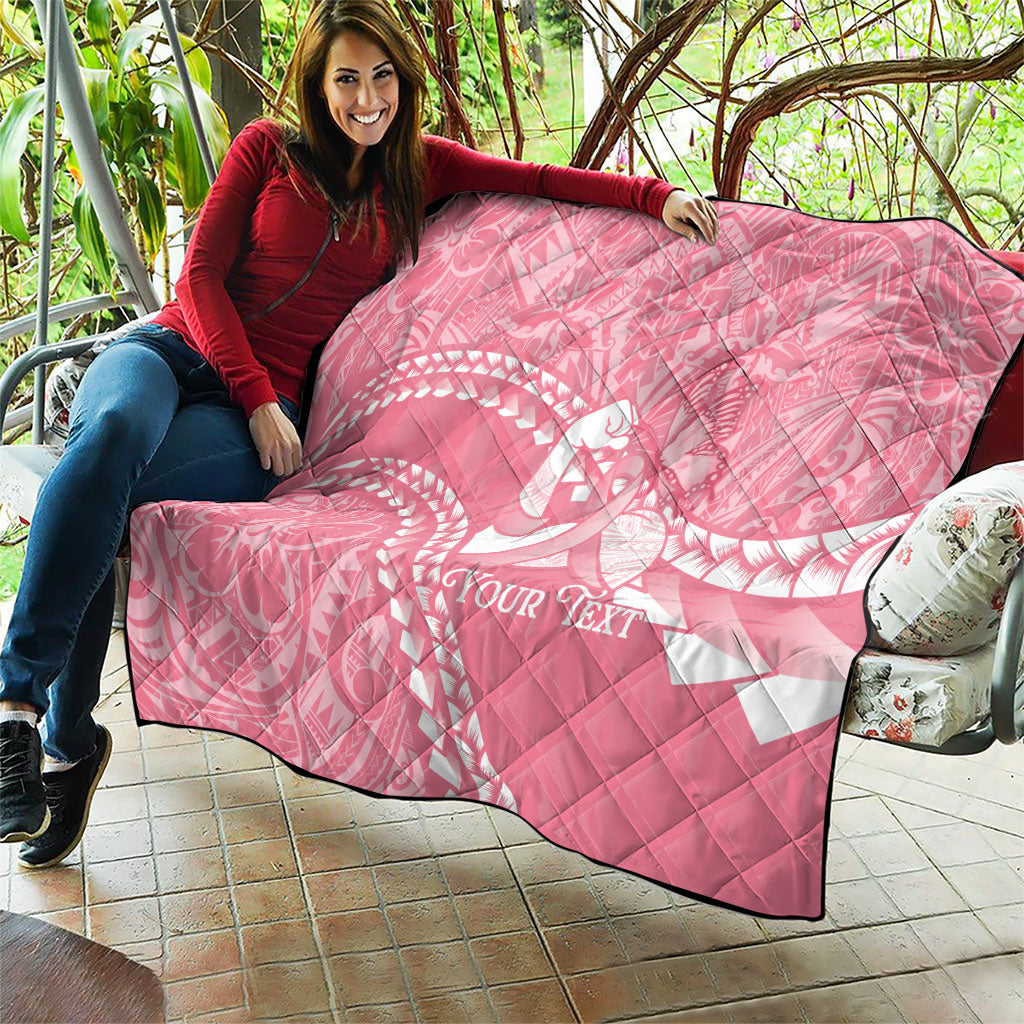 Personalised Polynesia Breast Cancer Awareness Quilt Brave Strong Butterfly Pink Ribbon LT14 - Polynesian Pride