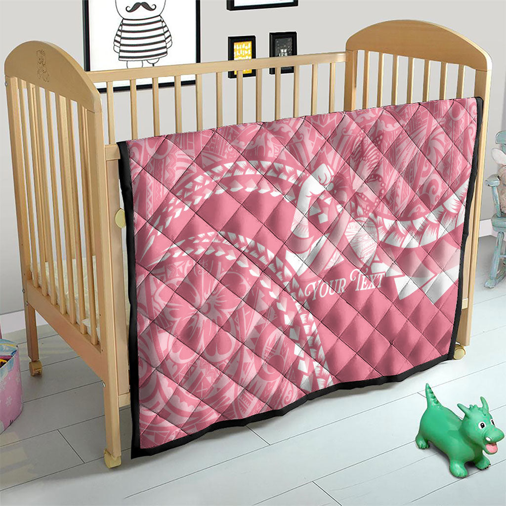 Personalised Polynesia Breast Cancer Awareness Quilt Brave Strong Butterfly Pink Ribbon LT14 - Polynesian Pride