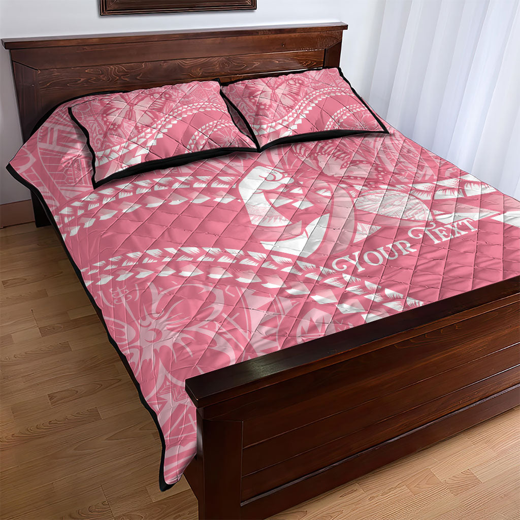 Personalised Polynesia Breast Cancer Awareness Quilt Bed Set Brave Strong Butterfly Pink Ribbon LT14 - Polynesian Pride