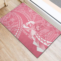 Personalised Polynesia Breast Cancer Awareness Rubber Doormat Brave Strong Butterfly Pink Ribbon LT14 - Polynesian Pride