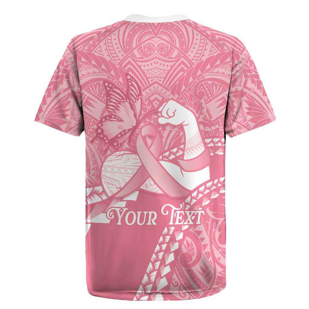 Personalised Polynesia Breast Cancer Awareness Rugby Jersey Brave Strong Butterfly Pink Ribbon LT14 - Polynesian Pride