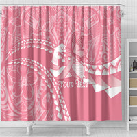 Personalised Polynesia Breast Cancer Awareness Shower Curtain Brave Strong Butterfly Pink Ribbon LT14 - Polynesian Pride