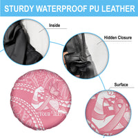 Personalised Polynesia Breast Cancer Awareness Spare Tire Cover Brave Strong Butterfly Pink Ribbon LT14 - Polynesian Pride