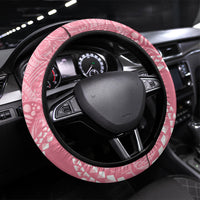 Polynesia Breast Cancer Awareness Steering Wheel Cover Brave Strong Butterfly Pink Ribbon LT14 Universal Fit Pink - Polynesian Pride