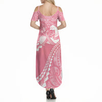 Personalised Polynesia Breast Cancer Awareness Summer Maxi Dress Brave Strong Butterfly Pink Ribbon LT14 - Polynesian Pride