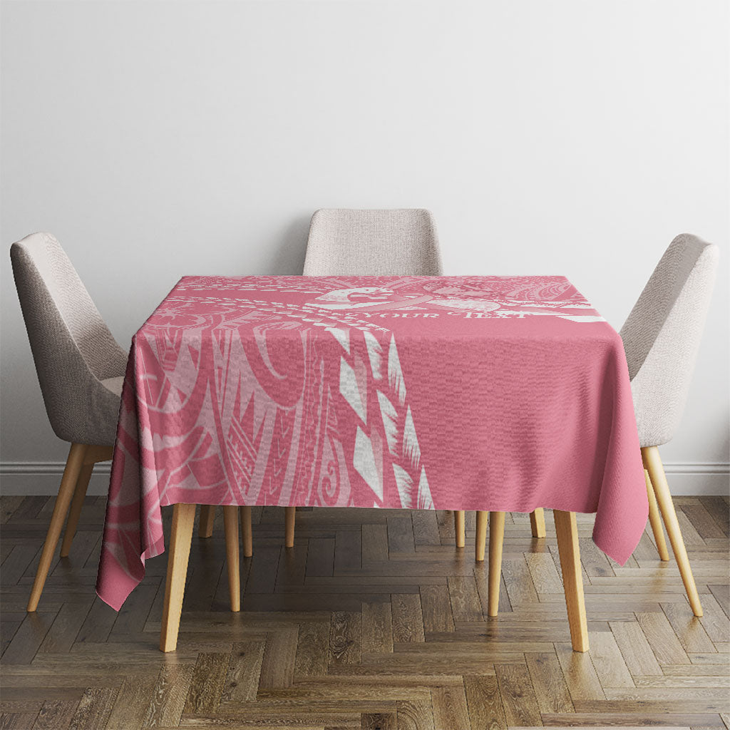 Personalised Polynesia Breast Cancer Awareness Tablecloth Brave Strong Butterfly Pink Ribbon
