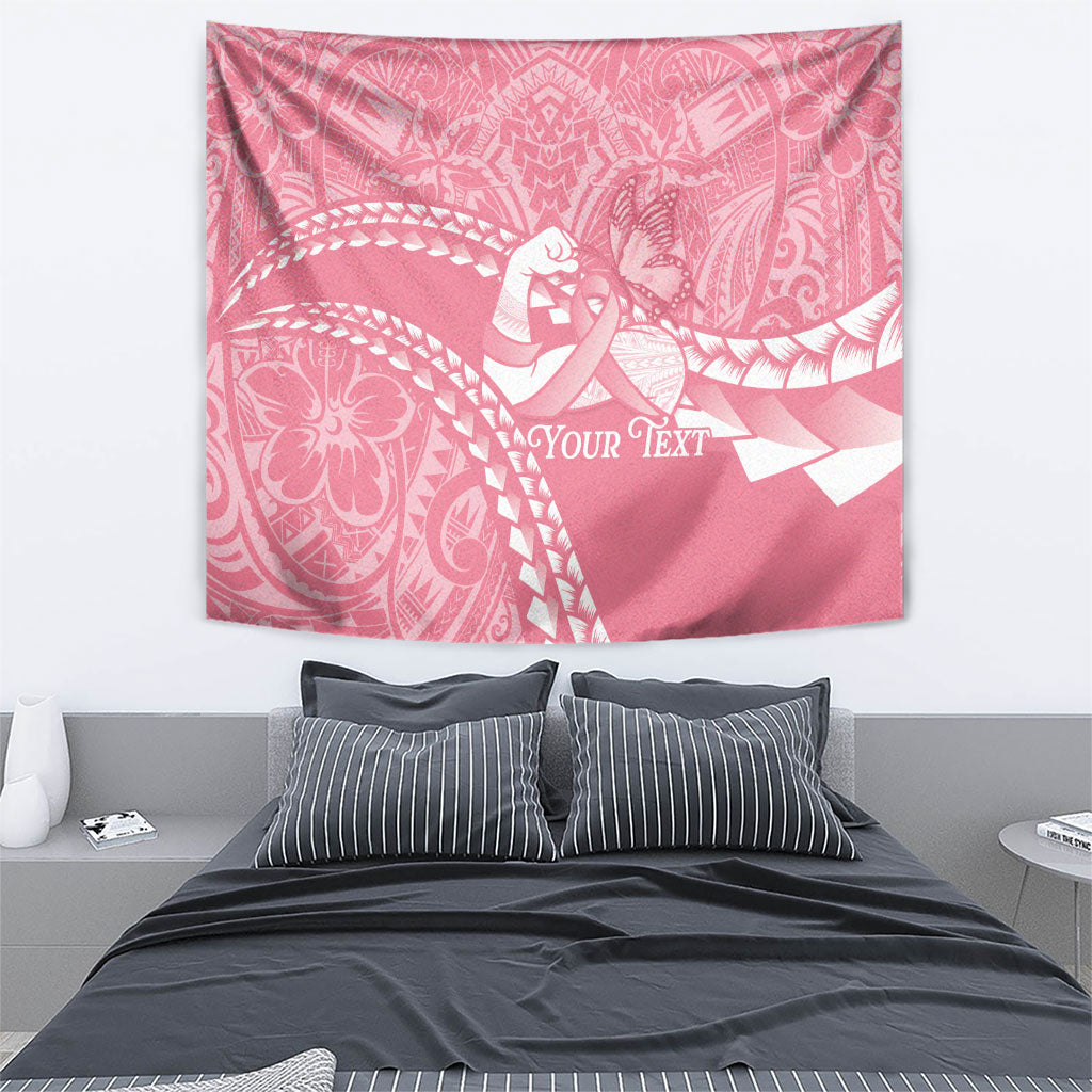 Personalised Polynesia Breast Cancer Awareness Tapestry Brave Strong Butterfly Pink Ribbon LT14 - Polynesian Pride
