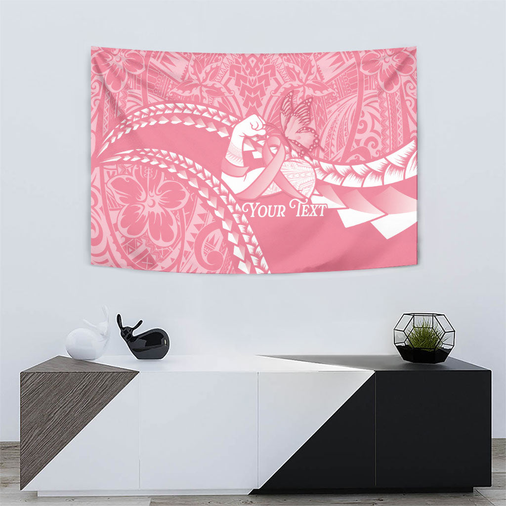 Personalised Polynesia Breast Cancer Awareness Tapestry Brave Strong Butterfly Pink Ribbon LT14 - Polynesian Pride