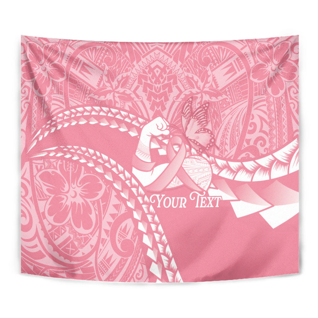 Personalised Polynesia Breast Cancer Awareness Tapestry Brave Strong Butterfly Pink Ribbon LT14 - Polynesian Pride