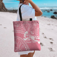 Personalised Polynesia Breast Cancer Awareness Tote Bag Brave Strong Butterfly Pink Ribbon