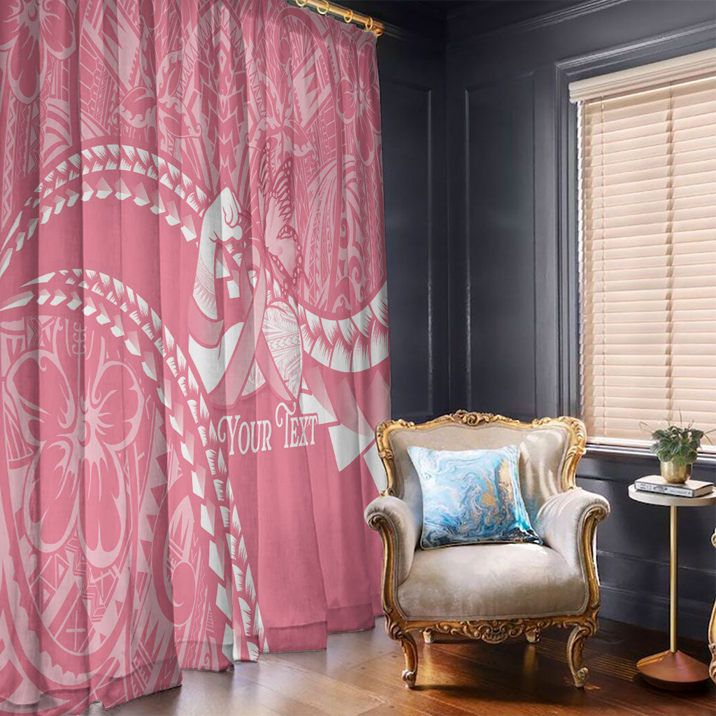 Personalised Polynesia Breast Cancer Awareness Window Curtain Brave Strong Butterfly Pink Ribbon LT14 - Polynesian Pride