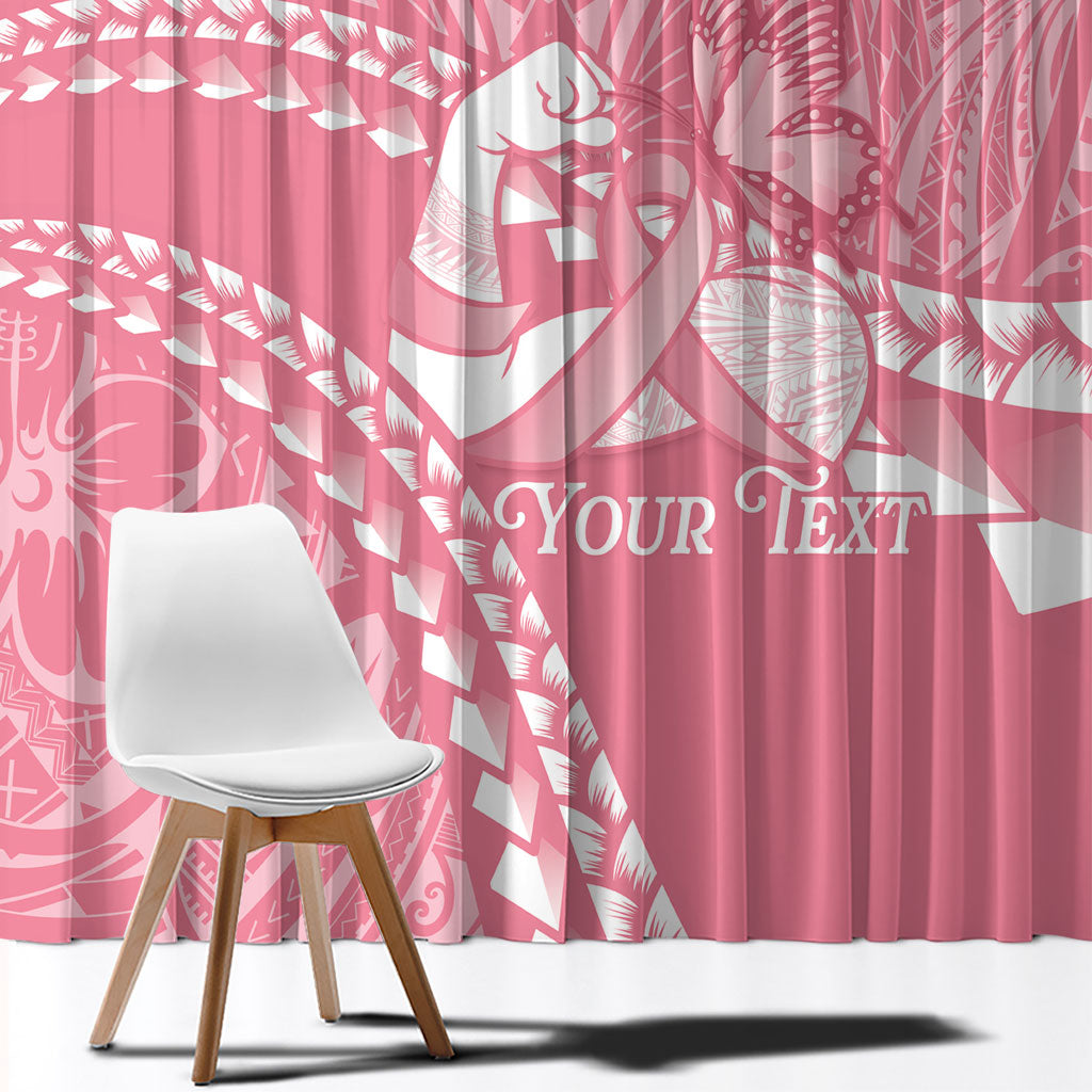 Personalised Polynesia Breast Cancer Awareness Window Curtain Brave Strong Butterfly Pink Ribbon LT14 - Polynesian Pride
