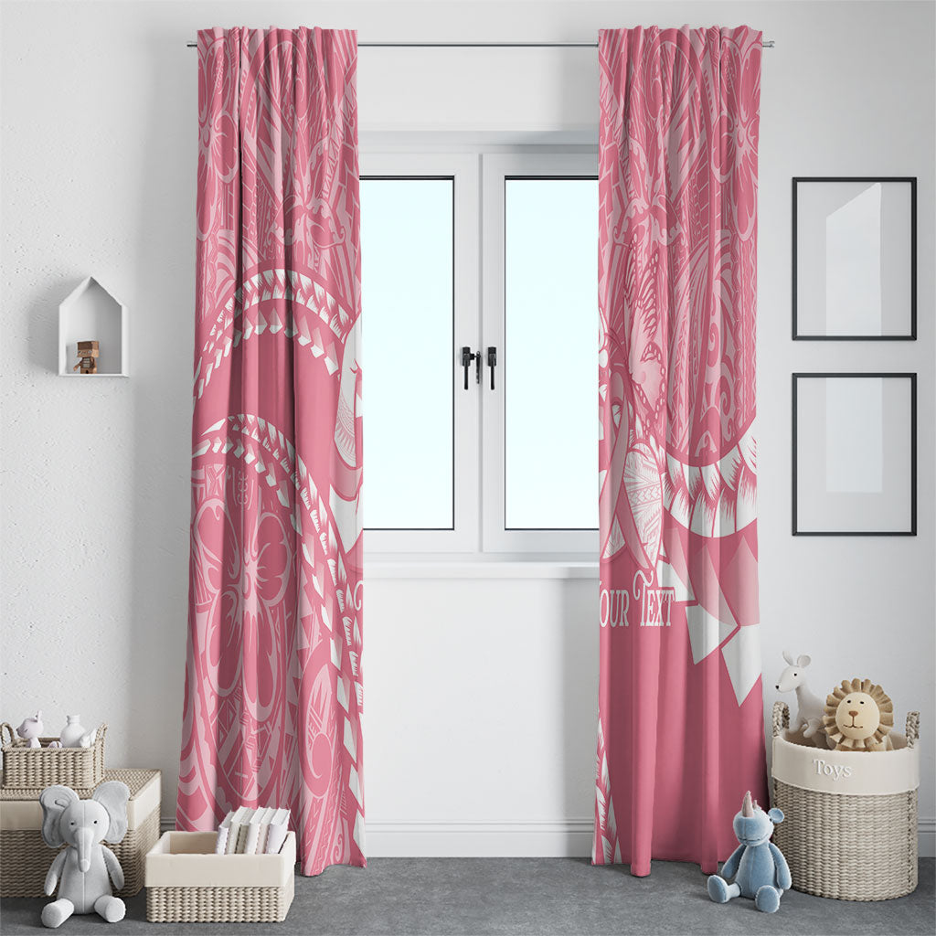 Personalised Polynesia Breast Cancer Awareness Window Curtain Brave Strong Butterfly Pink Ribbon LT14 - Polynesian Pride